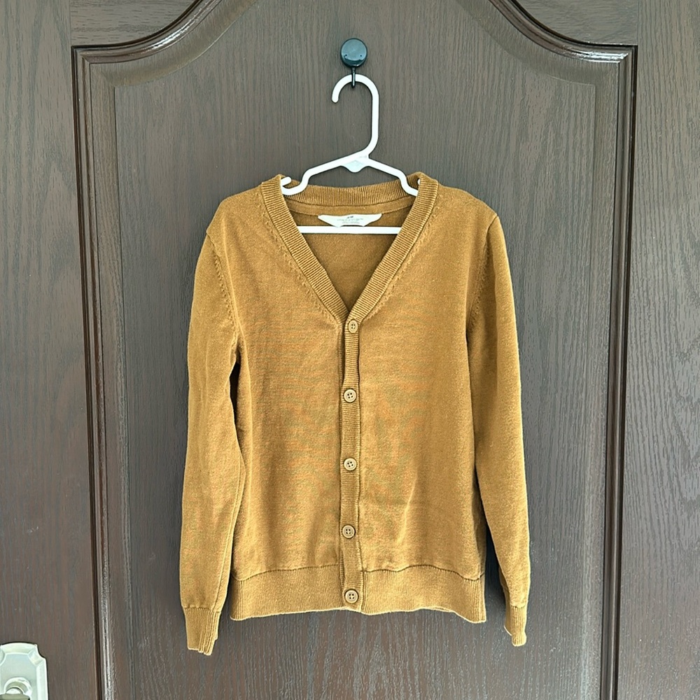 3/$25 H&M Boys Brown Button Front Cardigan 8–10Y 100% Cotton Button Cozy Sweater